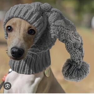 Cozy Gray Knit Dog Sweater